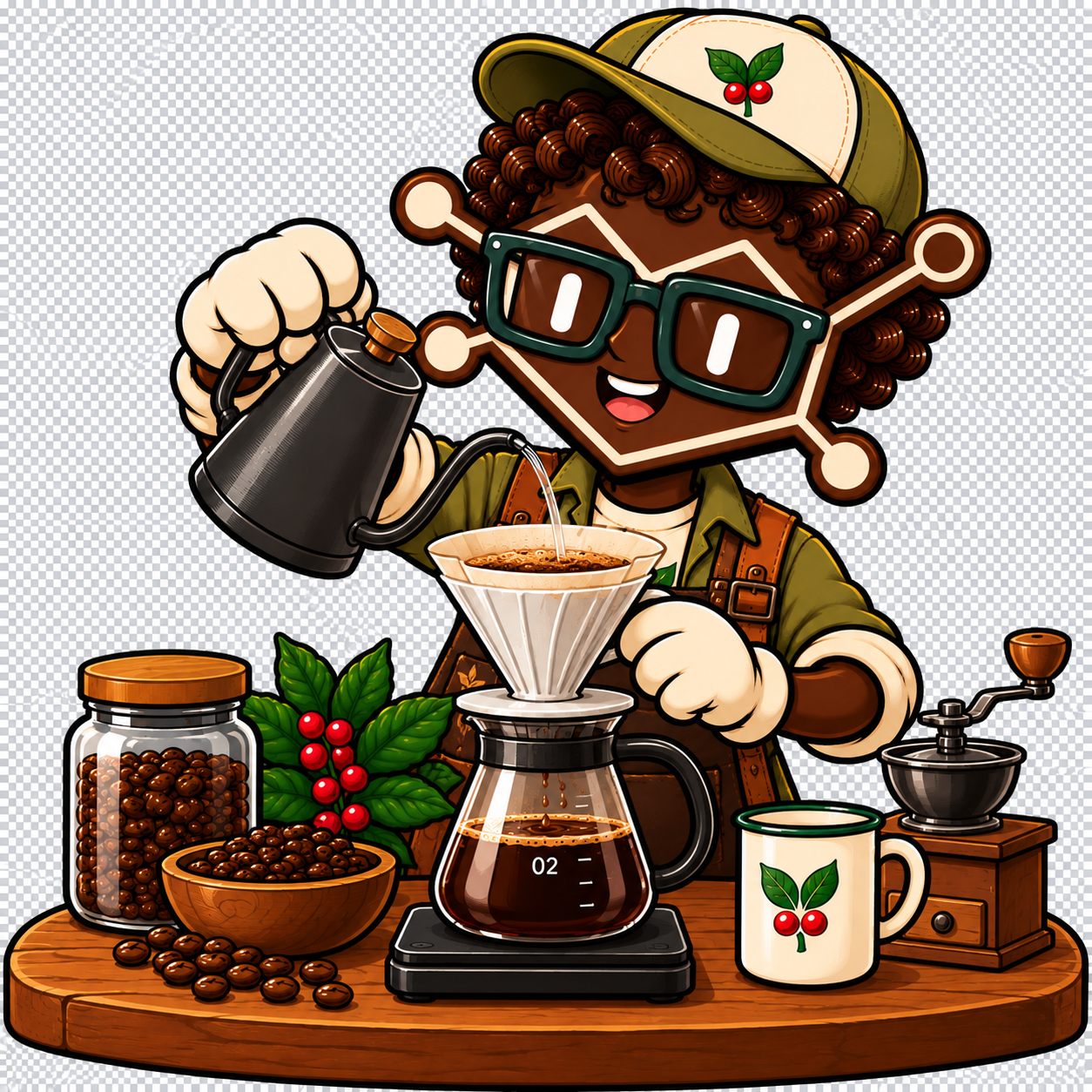 Tinto preparando café en V60